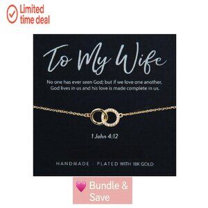 18K Gold Plated Christian Bracelet with Bible Verse, Gift Box